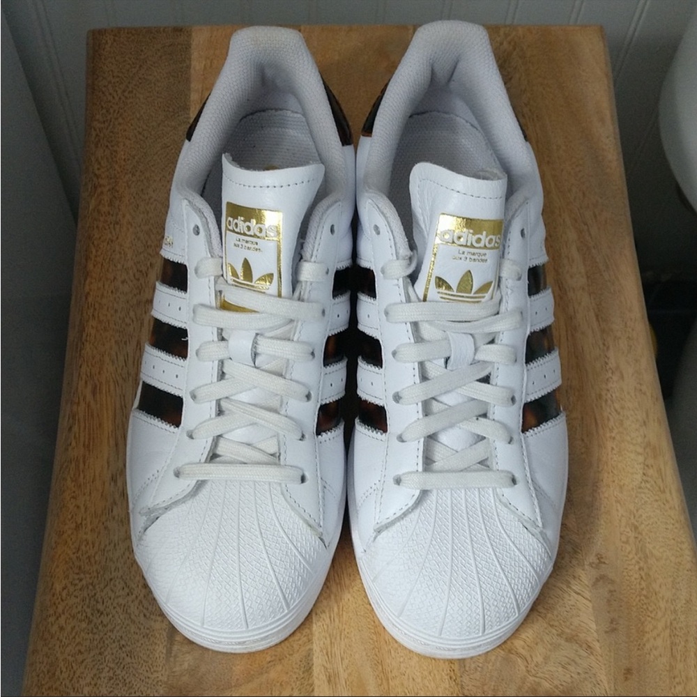 Adidas superstar shell toe tortoise shell womens sneaker